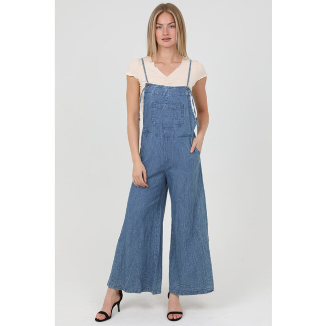 Angie Denim Flare Leg Jumpsuit (B5A51)