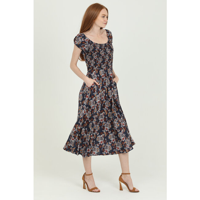 Angie Angie Cap Sleeve Dress With Cross Back (F4K80)