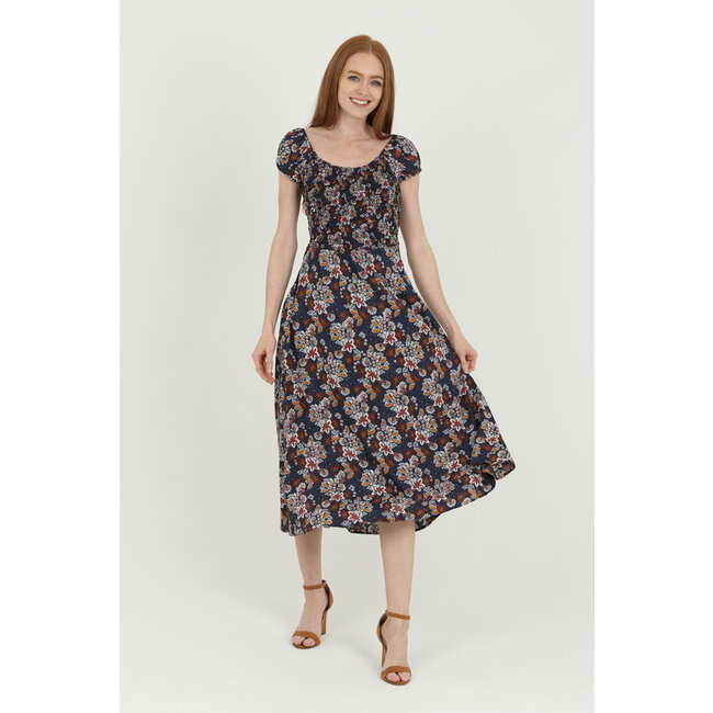 Angie Angie Cap Sleeve Dress With Cross Back (F4K80)