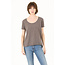Angie Scoop Neck Shirt  Raw Hem (X2AG4)