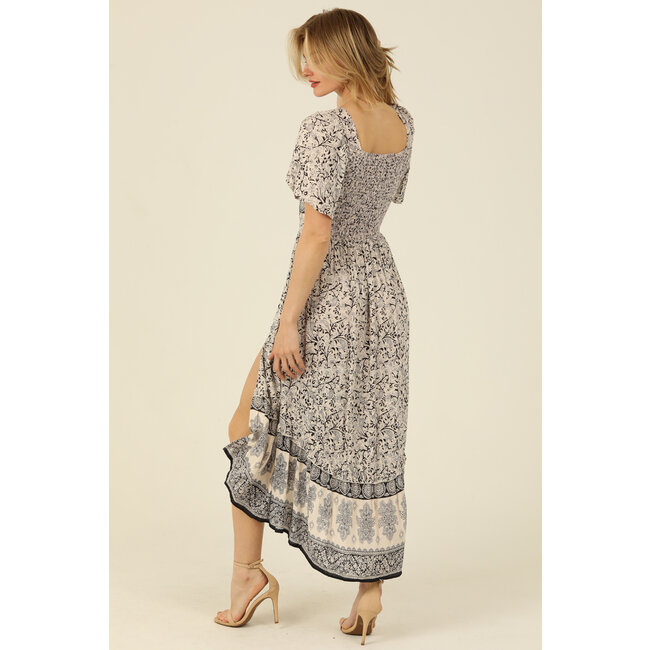 Angie Angie Deep V Maxi Dress With Triangle Cutout (C4795)