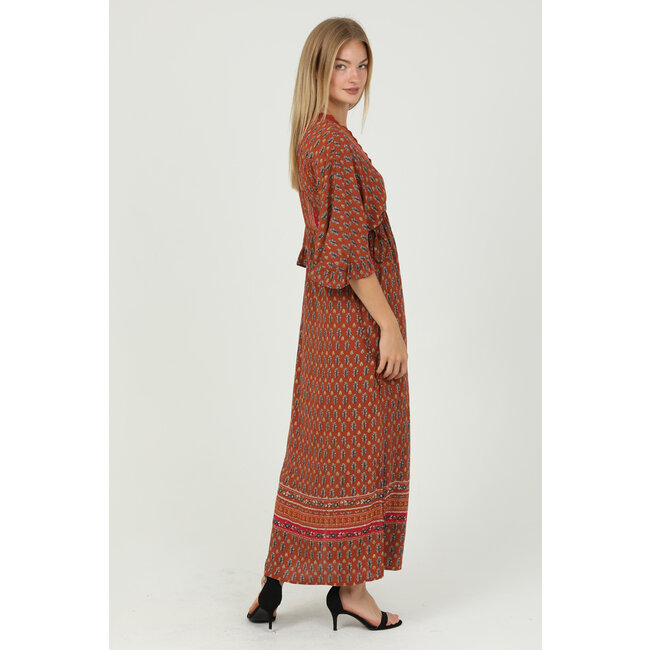 Angie Angie Flutter Sleeve Maxi Dress (F4J22)
