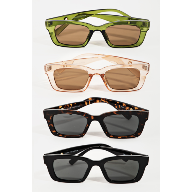 Fame Acetate Rectangle Sunglasses (7990)