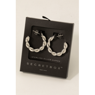 Fame Secret Box Gold Dipped Braided Hoop Earrings (SB50015)