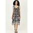 Angie Angie Smocked Bodice Printed Assymetrical Hem Dress (F4K73)