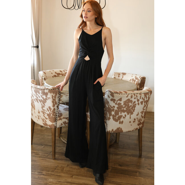 Angie Angie Scoop Neck Keyhole Jumpsuit (B5A77)