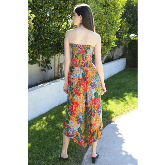 Angie Angie Smocked Bodice Angled Hem Jumpsuit (Q5V65)