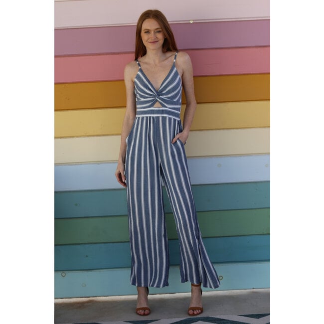 Angie Angie Twist Front Keyhole Spg Strap Jumpsuit (B5913)