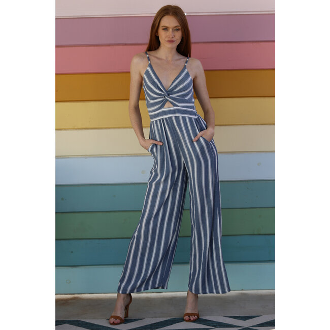 Angie Angie Twist Front Keyhole Spg Strap Jumpsuit (B5913)