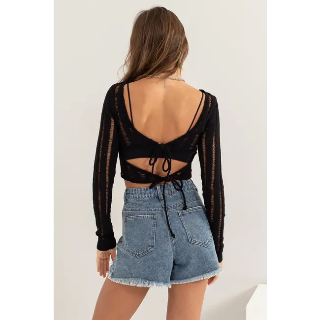 HYFVE HYFVE Back Tie Lightweight Sweater Top (HF24C064)