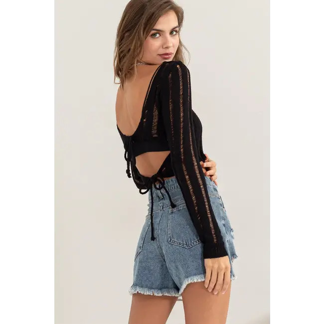 HYFVE HYFVE Back Tie Lightweight Sweater Top (HF24C064)