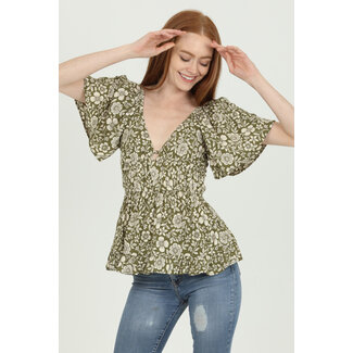 Angie Short Sleeved Top Crossed Back (C2249) - Creations Angie Short Sleeved Top Crossed Back (C2249) - Creations