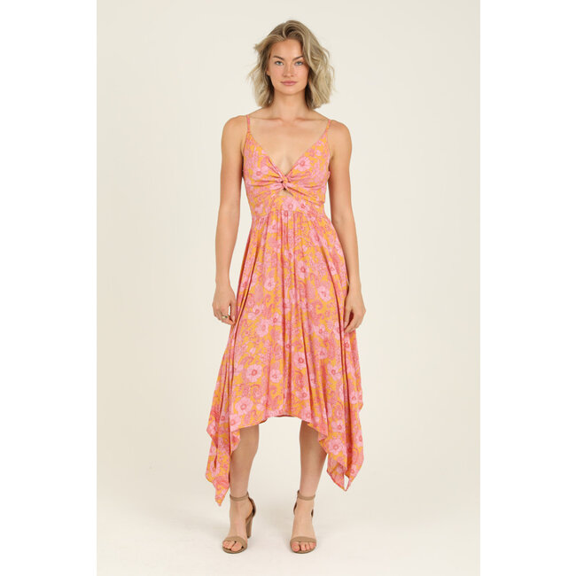 Angie Angie Twist Front Keyhole Spag Strap Dress (C4921)