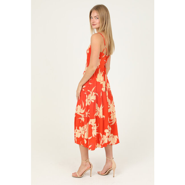 Angie Angie Overdye Tie Neck Strappy Back Dress (F4E88)