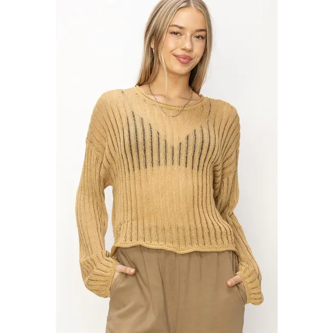 Double Zero Double Zero OPEN KNIT LONG SLEEVE SWEATER (DZ24C030)
