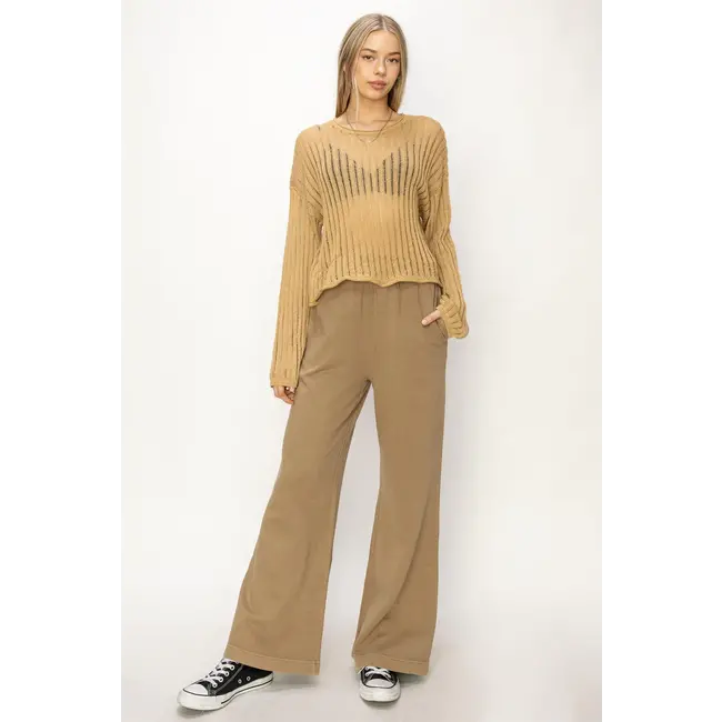 Double Zero Double Zero OPEN KNIT LONG SLEEVE SWEATER (DZ24C030)