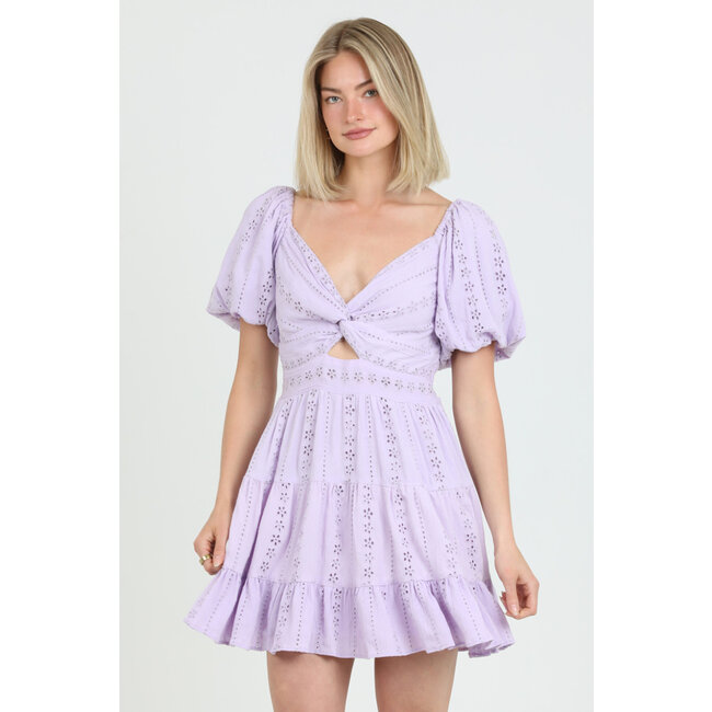 Angie Angie Keyhole Dress w/ Puff Sleeve(C4B91)