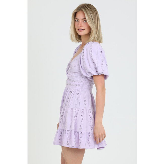 Angie Angie Keyhole Dress w/ Puff Sleeve(C4B91)