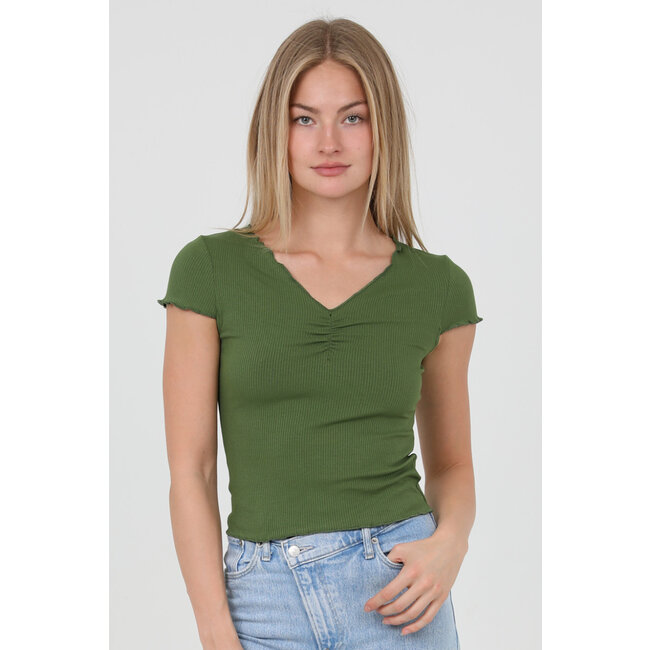 Angie Angie Cinched Vneck tee (X2DN1)