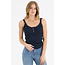 Angie Lace Trim Rib Knit Tank W.Buttons (X2AG9)