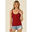 Angie Lace Trim Rib Knit Tank W.Buttons (X2AG9)