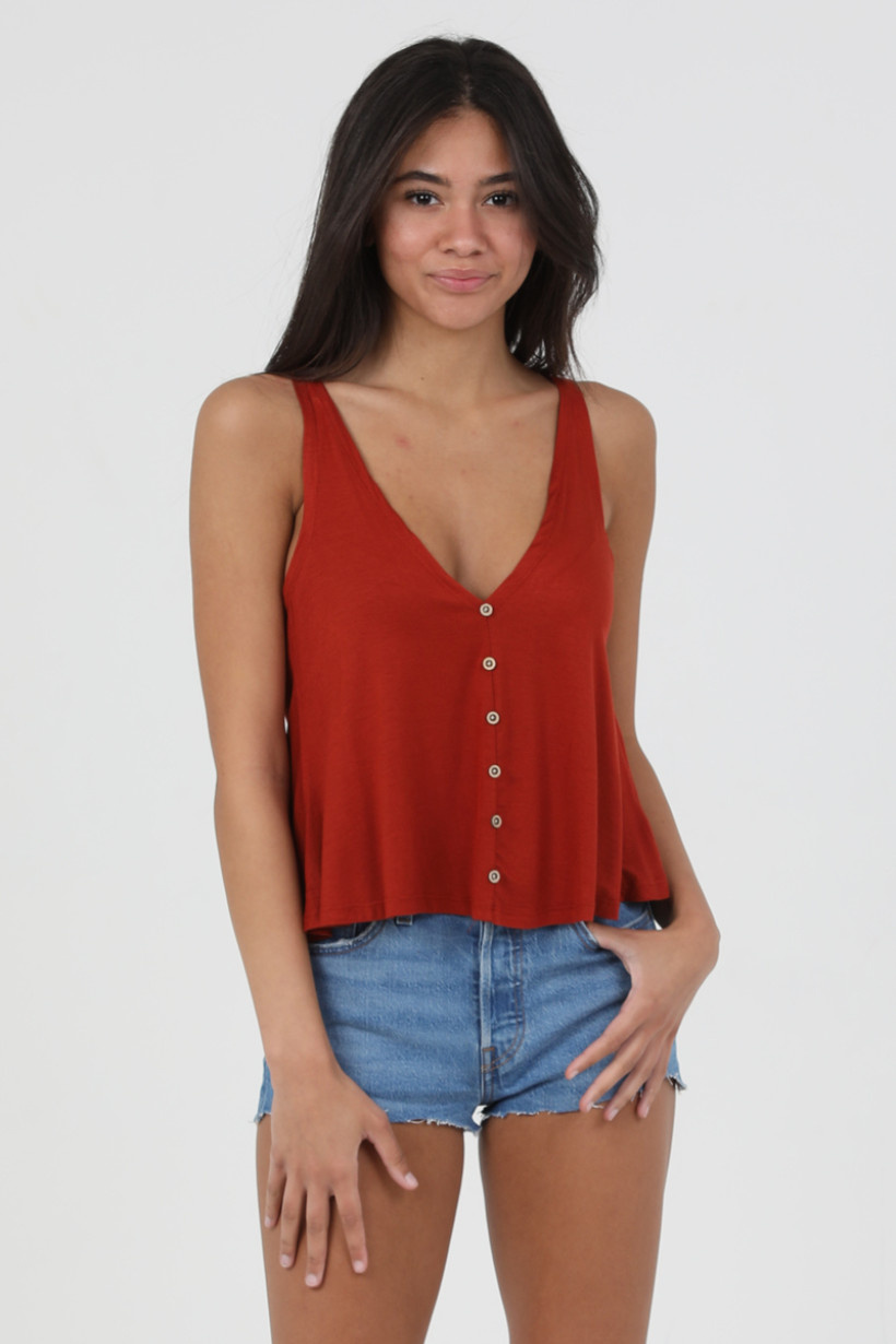 Angie Wood Button Swing Tank (X2T72) - Creations Boutique