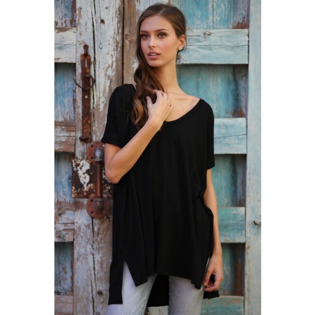 Angie V-Neck Over-Sized Knit Top (X2K05)