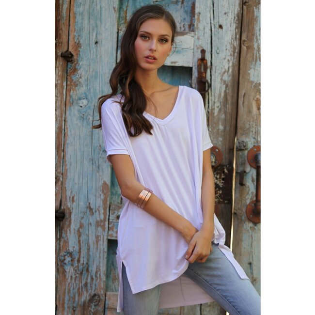 Angie Angie V-Neck Over-Sized Knit Top (X2K05)