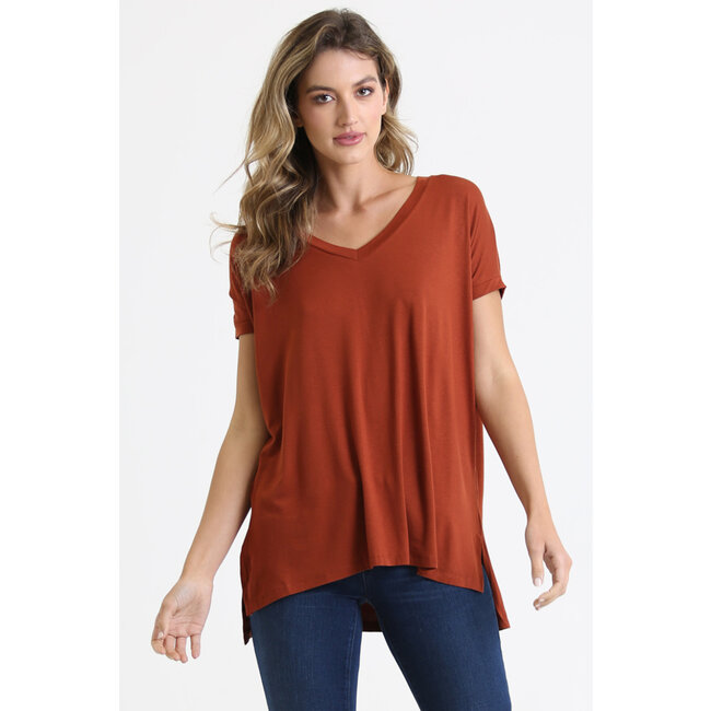 Angie Angie V-Neck Over-Sized Knit Top (X2K05)