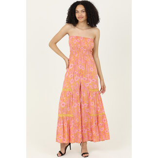 Angie Smocked Tube Top Jumpsuit (Q5Y44) - Creations Boutique Angie Smocked Tube Top Jumpsuit (Q5Y44) - Creations Boutique