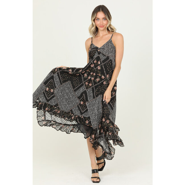 Angie Angie Hanky Hem Maxi Dress (C4896)