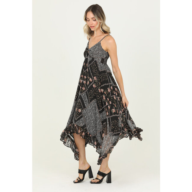 Angie Angie Hanky Hem Maxi Dress(C4896)