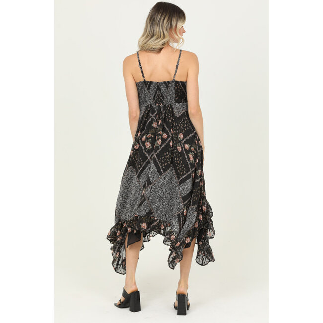 Angie Angie Hanky Hem Maxi Dress (C4896)