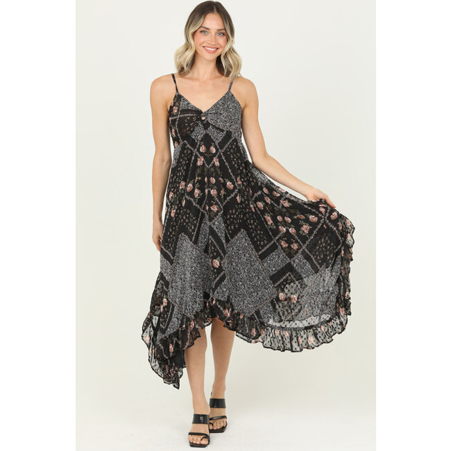 Angie Angie Hanky Hem Maxi Dress (C4896)