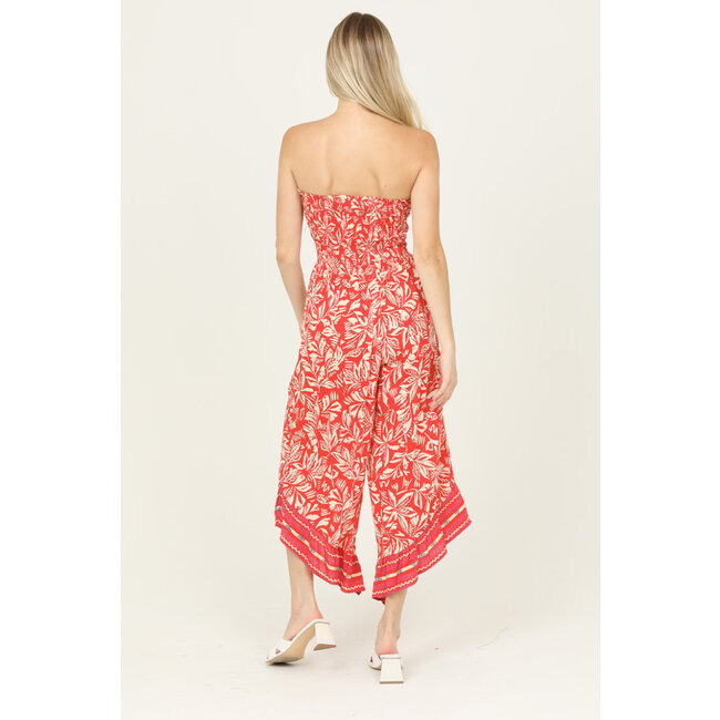 Angie Angie Smocked Bodice Angled Hem Jumpsuit (Q5V65)