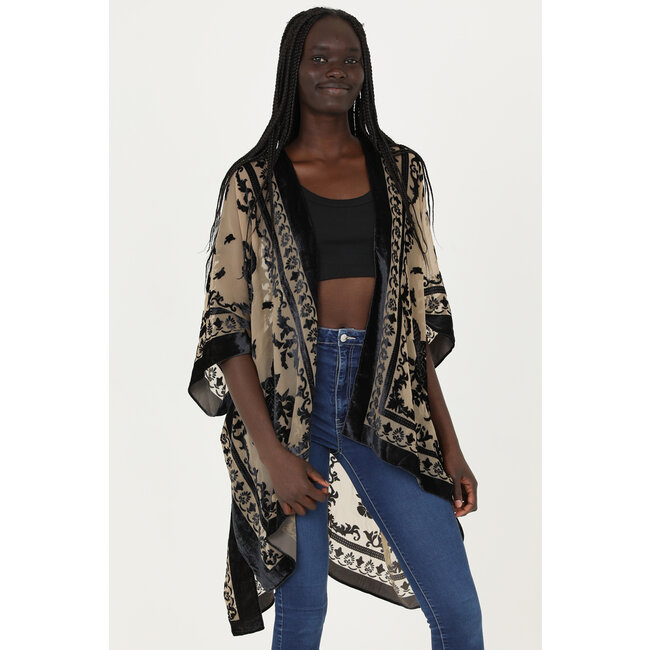 Angie Burnout Velvet Kimono (X2CH6)