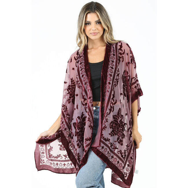 Angie Angie Burnout Velvet Kimono (X2CH6)