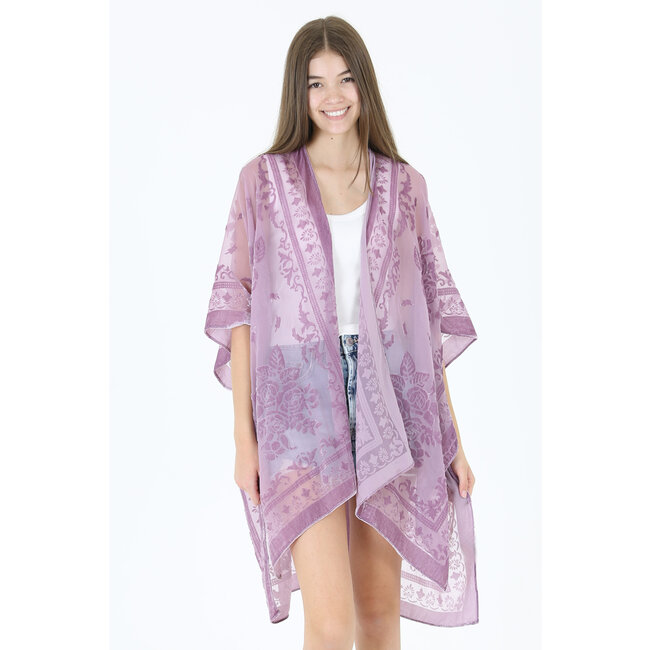 Angie Burnout Velvet Kimono (X2CH6)