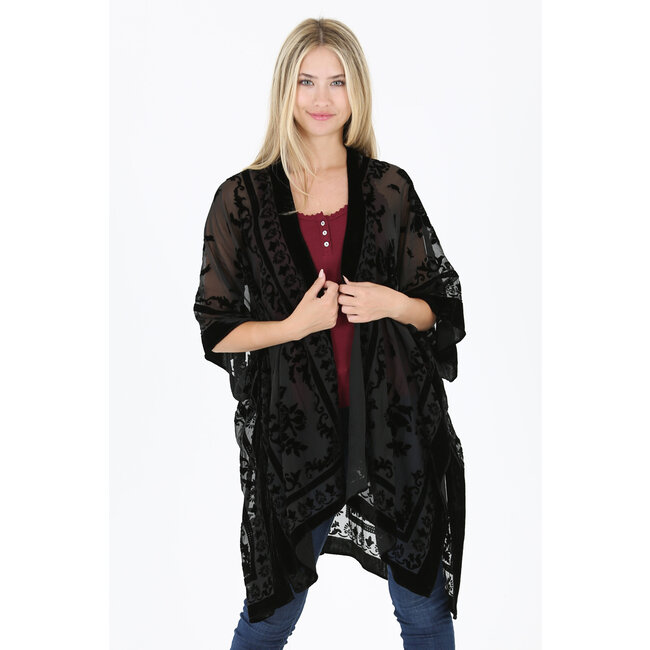 Angie Burnout Velvet Kimono (X2CH6)