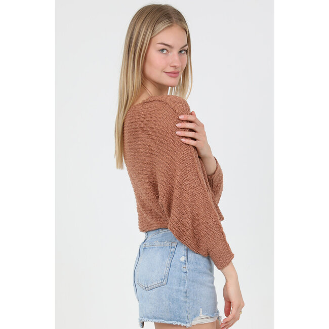 Angie Angie Open Knit Pullover (XHQ18)