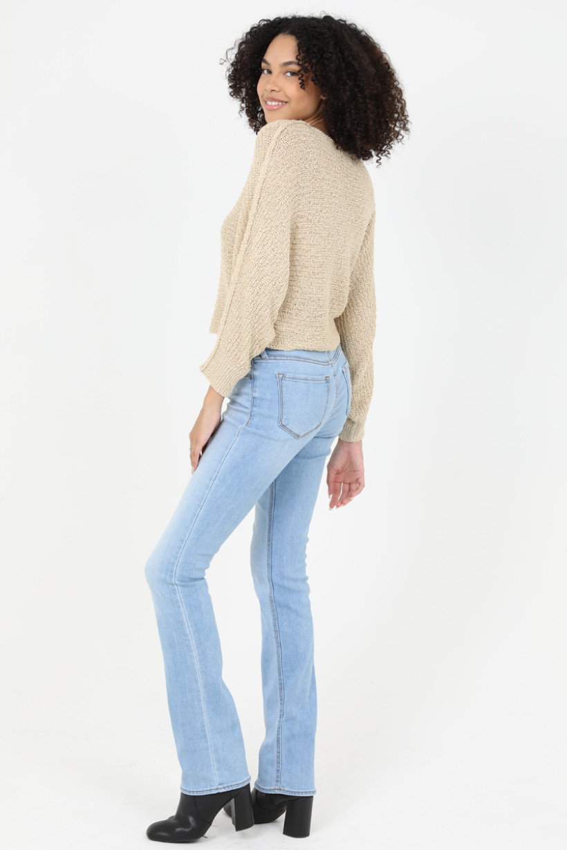 Ameri　SWITCHING CHECK KNIT TOP AMERI SWITCHING CHECK KNIT TOP ブルー（Ameri VINTAGE