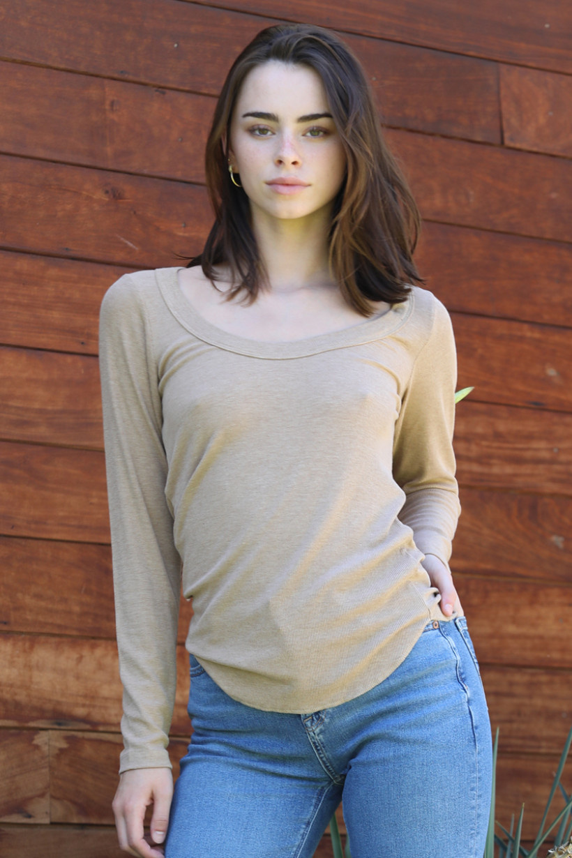 Angie U-Neck Long Sleeve Tunic Top (X2DZ3) - Creations Boutique
