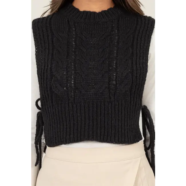 HYFVE SIDE TIE SWEATER VEST (HF24F069) - Creations Boutique HYFVE SIDE TIE SWEATER VEST (HF24F069) - Creations Boutique