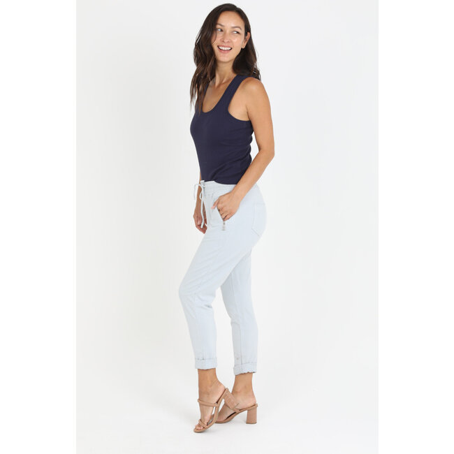 Nostalgia Nostalgia Pull on Tie Front Zipper Pocket Jogger (NP746)