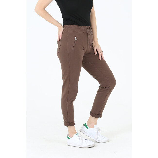 Nostalgia Nostalgia Pull On Tie Front Zipper Pocket Jogger (NP746)