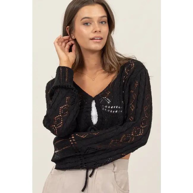 HYFVE Hyfve Pointelle Crochet Crop Top (HF24F067)