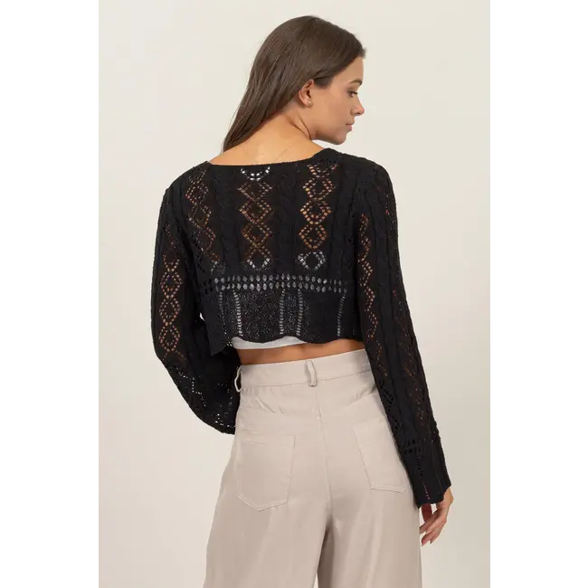 HYFVE Hyfve Pointelle Crochet Crop Top (HF24F067)