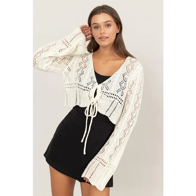 HYFVE Hyfve Pointelle Crochet Crop Top (HF24F067)