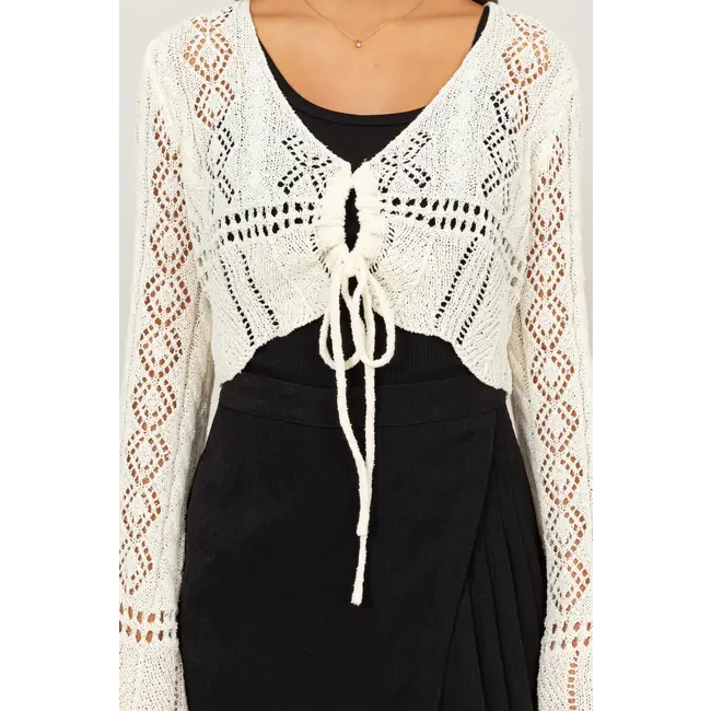 HYFVE Hyfve Pointelle Crochet Crop Top (HF24F067)