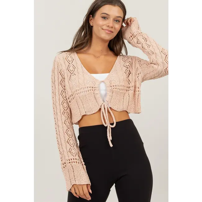 HYFVE Hyfve Pointelle Crochet Crop Top (HF24F067)